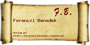 Ferenczi Benedek névjegykártya