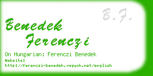 benedek ferenczi business card